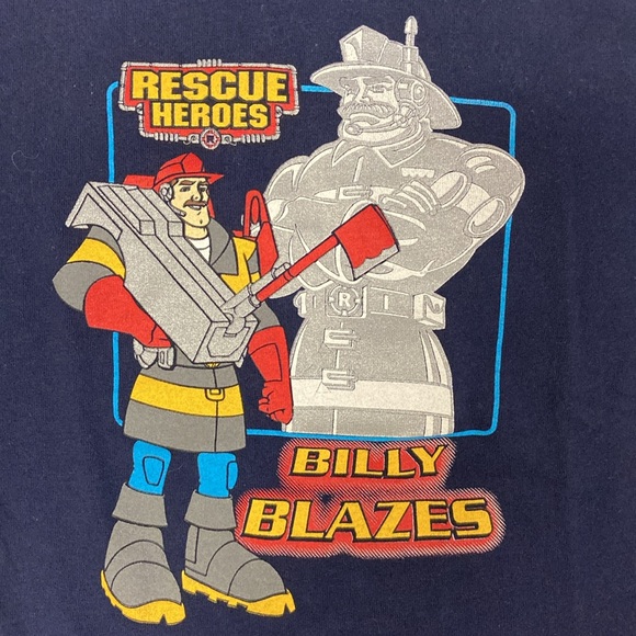 Vintage Resue Heroes Billy Blazes fire fighter shirt sleeve tee size 5 - Picture 1 of 7